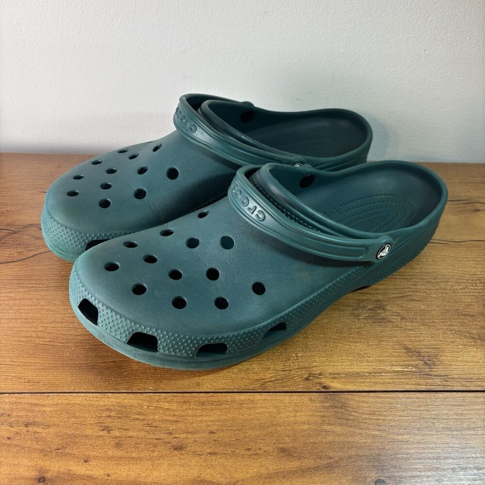 Crocs Classic Clog Shoes Mens Size 17 Green Slip On Casual Comfort Waterproof